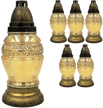 ZNICZ SZKLANY Z WKŁADEM 24CM 22h ZGRZEWKA ZŁOTY