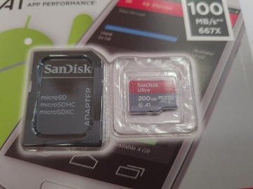 SANDISK 200 ГБ micro SDXC UHS-I A1 ULTRA 100 МБ+SD