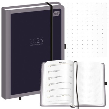 KALENDARZ KSIĄŻKOWY A5 planer terminarz tygodniowy z notesem 2025 Interdruk