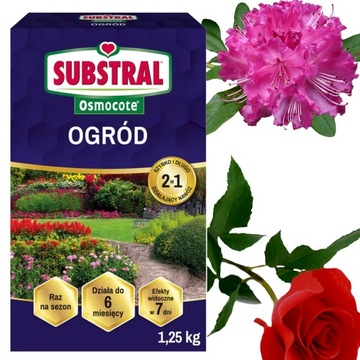 SUBSTRAL OSMOCOTE NAWÓZ DO ROŚLIN OGRODOWYCH DO OGRODU 1,25 KG DZIAŁA 6M-CY