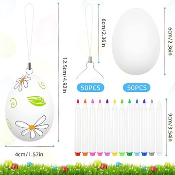 ПАСХАЛЬНЫЕ ЯЙЦА ДЛЯ ИНДИВИДУАЛЬНОГО УКРАШЕНИЯ, 50 ШТ.