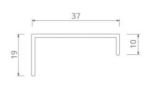 Ручка с прямым краем 256 мм АЛЮМИНИЙ