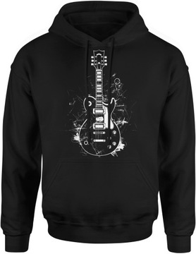 BLUZA GITARA MĘSKA PREZENT DLA GITARZYSTY ROCK 3XL Z KAPTUREM DRESOWA