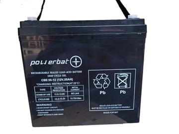 Akumulator AGM CB 12V 55 Ah Powerbat