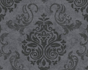 Tapeta klasyczna glamour AS Creation 95372-3 Ornamenty Czarny Szary Grafit
