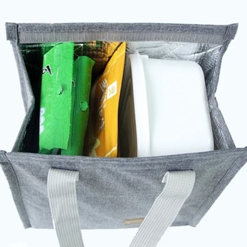 LUNCHBOX TORBA TERMICZNA NA ŻYWNOŚĆ NA JEDZENIE KOLOR SZARY MAŁA