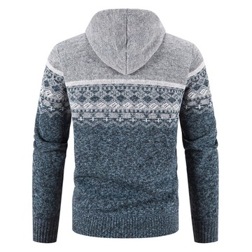 New Winter Fleece Men Sweater Cardigan Hooded Knit