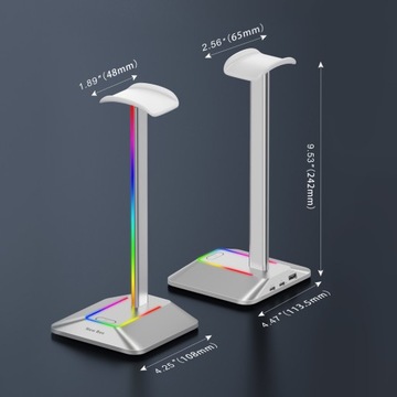 НОВАЯ ПОДСТАВКА ДЛЯ НАУШНИКОВ BEE GAMING USB-концентратор со светодиодной подсветкой RGB