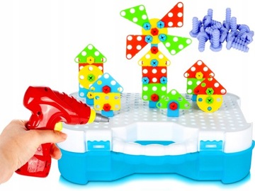 Строительные Шурупы ЧЕМОДАН КОНСТРУКТОРА 3D машина ОТВЕРТКА 325 элементов