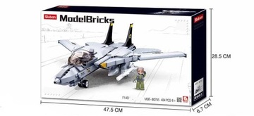Кирпичи Самолет Grumman F-14 Tomcat ИСТРЕБИТЕЛЬ США ВОЕННЫЙ ПИЛОТ + 2 LEGO ОРУЖИЯ
