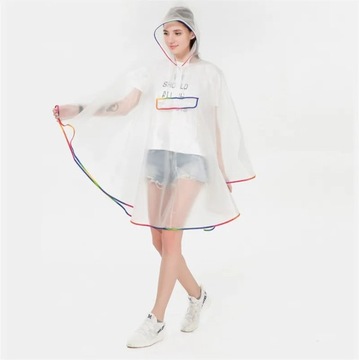 Пончо многоразовый водонепроницаемый EVA женский дождевик плащ мужской пончо с капюшоном