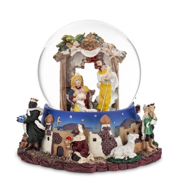 СТЕКЛЯННАЯ МУЗЫКАЛЬНАЯ ШКАТУЛКА СНЕЖНОГО ГЛОБЕЛЯ СВЯТОГО КЛАУСА