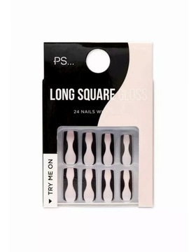 Tipsy sztuczne paznokcie Primark Long Square Gloss 24 szt.