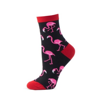 10x Skarpety Damskie Długie Flamingi Wzór 35-38