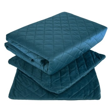Kapa narzuta Velvet miękki 180x220 + 2x poszewka 40x40 granatowa