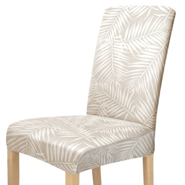 POKROWIEC NA KRZESŁO LIŚCIE PALMY SZARY BEŻ WZORY