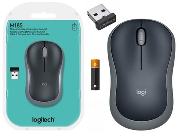 Bezprzewodowa myszka Logitech M185 910-002238 szara mysz laptopa komputera