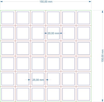 Adapter Tray 20 do 25 mm 6x6 HDF/MDF / OldWorld 1 szt.