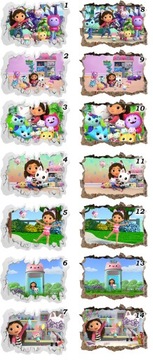 Кошачий домик Габи, 130х90, 3D стикер, постер