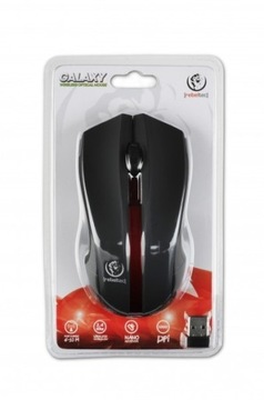 Bezdrôtová optická myš, GALAXY Black/red,