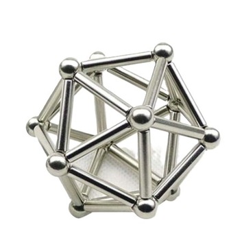 KLOCKI MAGNETYCZNE Srebrne NeoCube 8 mm 63 el.