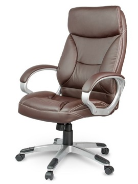 FOTEL BIUROWY SKÓRZANY OBROTOWY ERGONOMICZNY 120kg