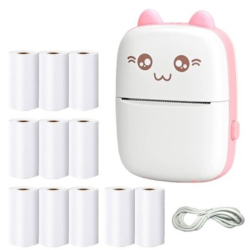 DRUKUŚ MINI DRUAKRKA TERMICZNA PRZENOŚNA DO ZDJĘĆ + 11 ROLEK