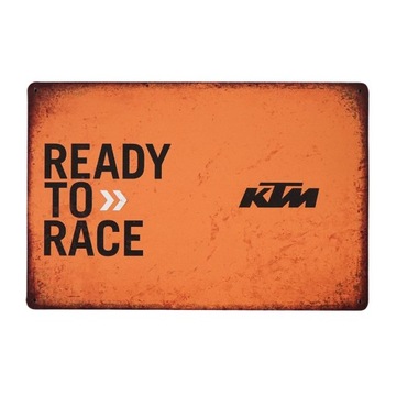 Plakat Tabliczka metalowa ozdobna retro READY TO RACE