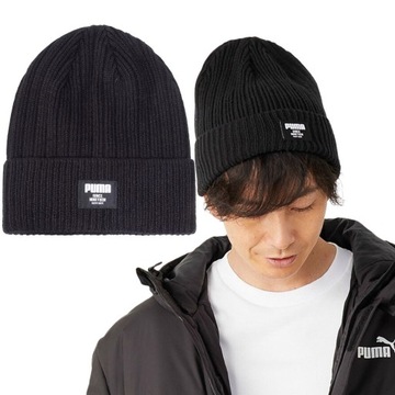 Czapka zimowa męska PUMA RIBBED CLASSIC ciepła czarna pleciona