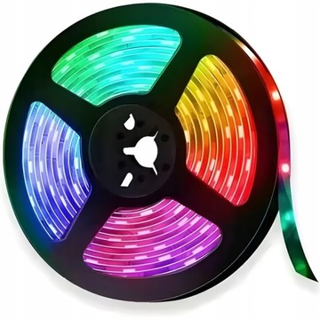 ЦВЕТНАЯ СВЕТОДИОДНАЯ ЛЕНТА RGB ДЛИНОЙ 5М 2835 НАСТОЛЬНЫЙ КОМПЛЕКТ + ПУЛЬТ ДИСТАНЦИОННОГО УПРАВЛЕНИЯ