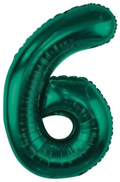 Balon Foliowy Cyfra 6 Butelkowa Zieleń Ozdoba Dekoracja na Urodziny 85 cm