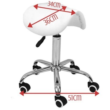 СТАБИЛЬНЫЙ КОСМЕТИЧЕСКИЙ СТУЛ РОДЕО, БЕЛОЕ СЕДЛО