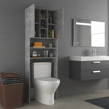 Шкаф для стиральной машины, бетонно-серый, 64 х 25,5 х 190