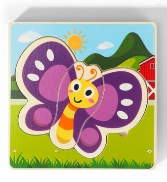 ДЕРЕВЯННЫЙ ПАЗЛ МОНТЕССОРИ ДЛЯ ДЕТЕЙ БАБОЧКА