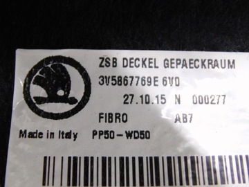POLIČKA KUFRU 3V5867769E SKODA SUPERB III 3V SEDAN ORIGINÁLNÍ