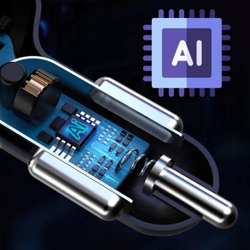 БЫСТРОЕ АВТОМОБИЛЬНОЕ ЗАРЯДНОЕ УСТРОЙСТВО 4x USB QC, 66 Вт, КАБЕЛЬ 3 В 1, USB C, МИКРО-ОСВЕЩЕНИЕ