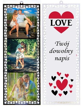 ZAKŁADKA DO KSIĄŻKI Z TWOIMI ZDJĘCIAMI - METALOWA - LOVE