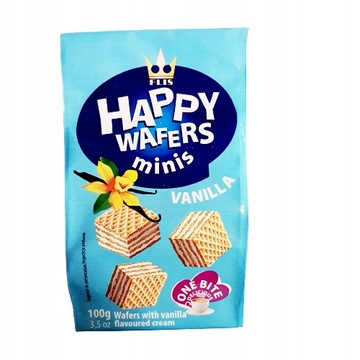 FLIS HAPPY WAFERS MINIS WANILIA 100G DATA: 2024.09.22
