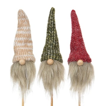 3 szt. OZDOBA do doniczki ŚWIĄTECZNA SKRZATY Boże Narodzenie