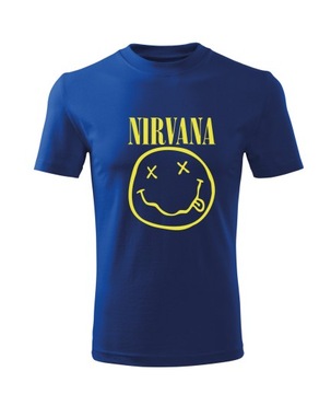 Koszulka T-shirt męska D484 NIRVANA NIRWANA niebieska rozm L