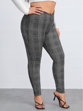 SHEIN LEGGINSY DAMSKIE DOPASOWANE KRATKA 46 AAA