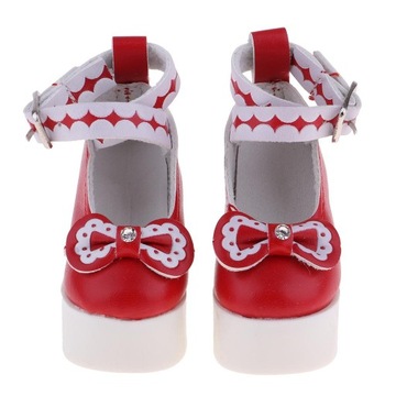 Wysokie buty Fashion Mini PU Bowknot /3 BJD SD Red