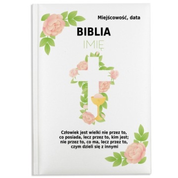BIBLIA na KOMUNIĘ dla DZIECI Własna OKŁADKA Imię