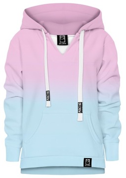Bluza z kapturem Ombre Blue Pink 134 KIDS