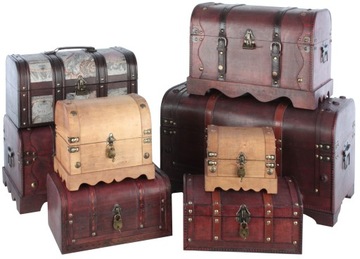 ДЕРЕВЯННЫЙ ПИРАТСКИЙ СУНДУК С СОКРОВИЩАМИ ДЕРЕВЯННАЯ ЯЩИКА