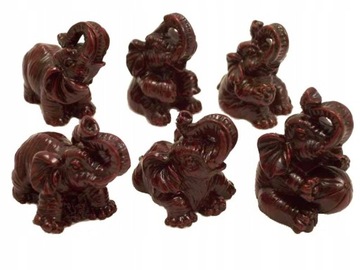 Słoniki Szczęścia 6 figurek - Feng Shui
