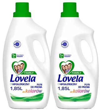 Zestaw Lovela Family Płyn do prania koloru dla dzieci 56 prań 2 x 1,85 l