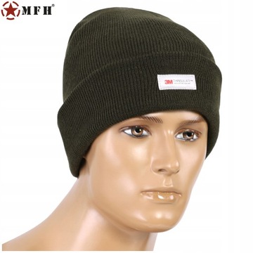 MFH ЗИМНЯЯ ШАПКА 3M Thinsulate ДВУХСЛОЙНАЯ Оливковая