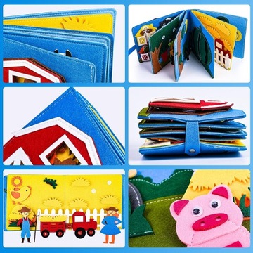 KSIĄŻKA FILCOWA ZAJĘTA 3D SENSORYCZNY EDUKACYJNY