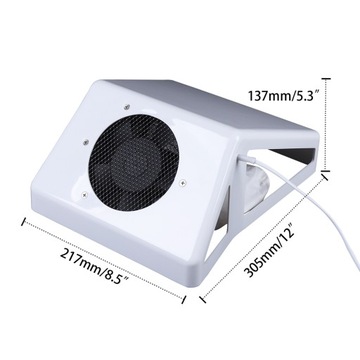 Настольный пылесос для ухода за ногтями 80 Вт - белый